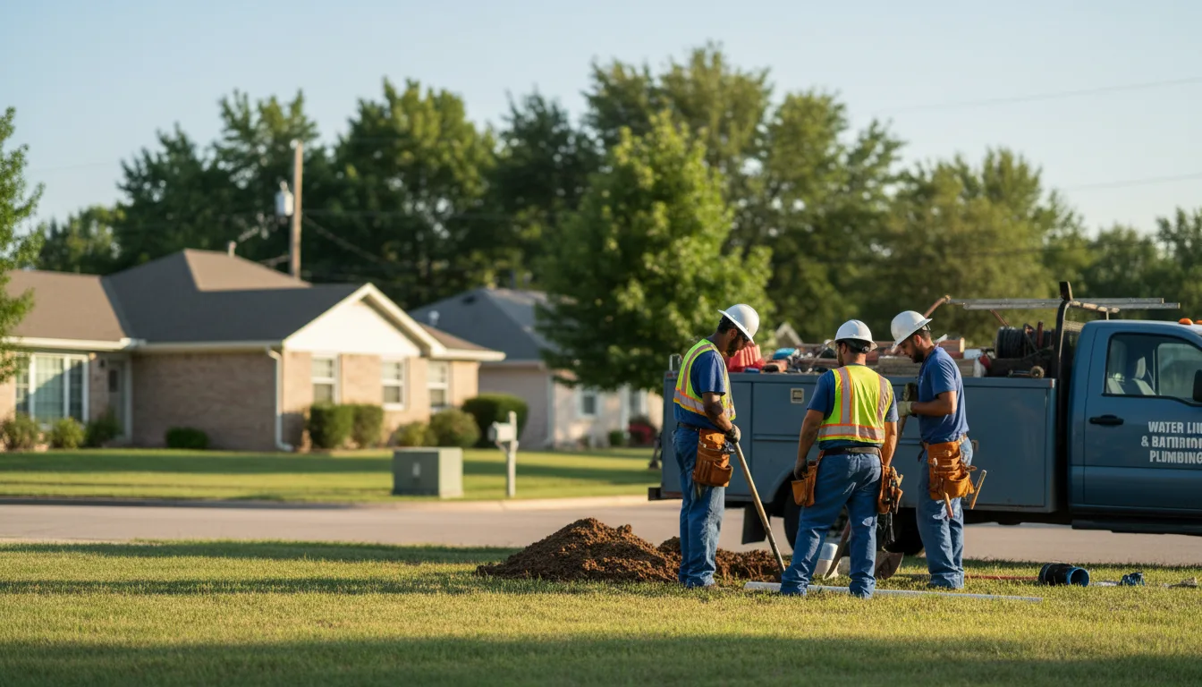 Residential water line and bathroom plumbing service in Carthage, IN
